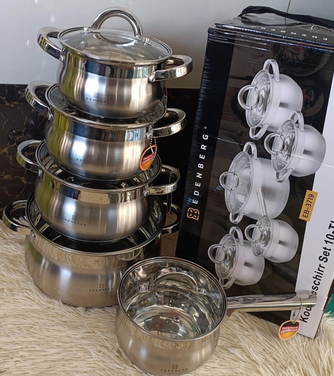 Edenberg 10 pcs   stainless steel cookware