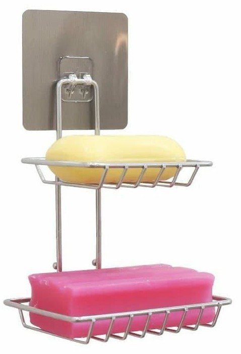 Stainless steel double soap dish