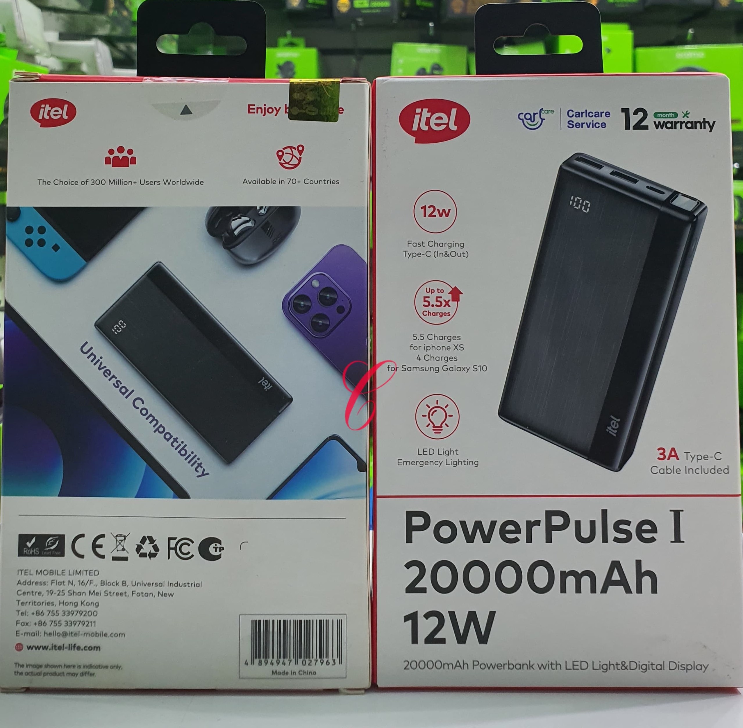 Itel 12W 20000mAh power bank