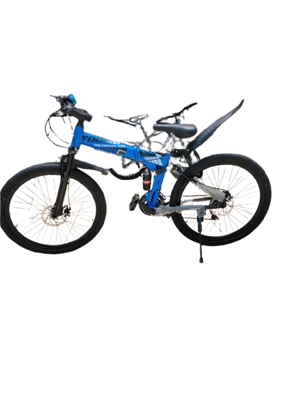 Foldable 26 Inch Mountain Bike with Full Suspension 21-Speed Disc Brakes