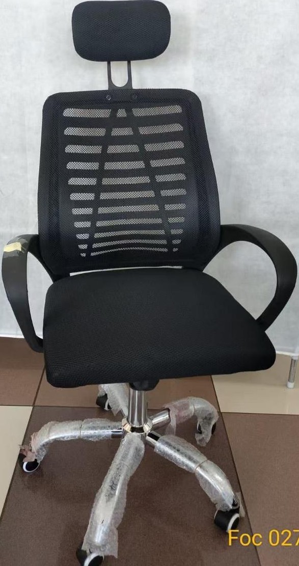 Assembled secretarial chair with head rest