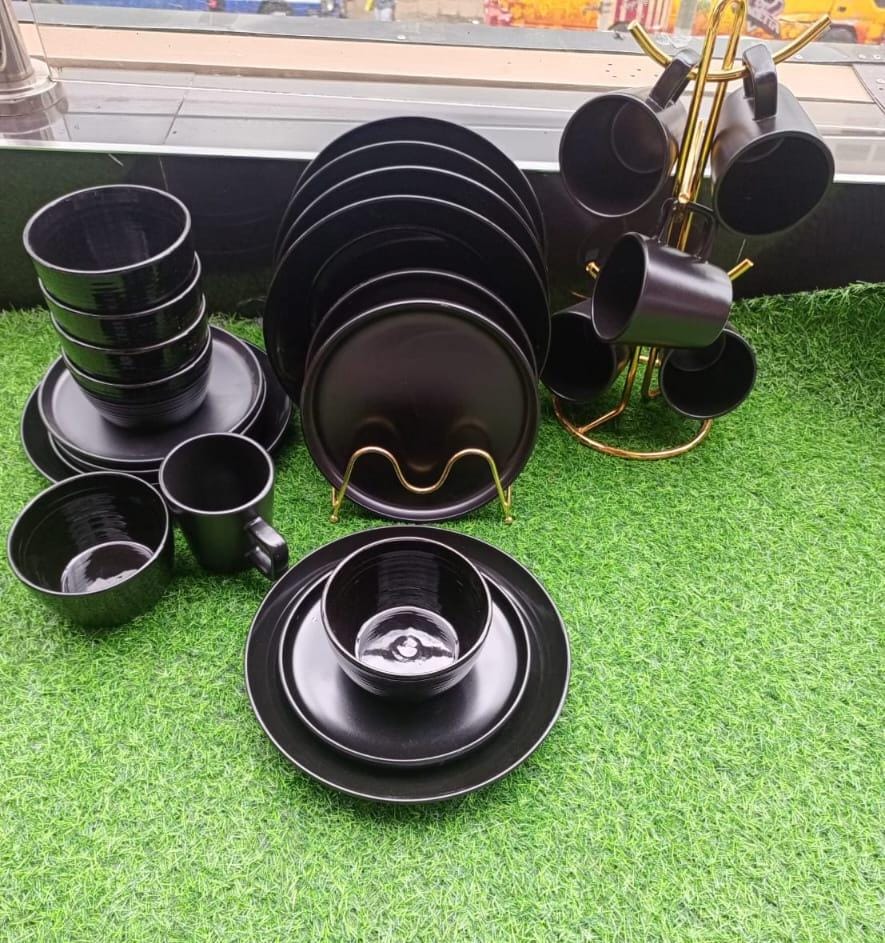 All black dinner set   24pc set