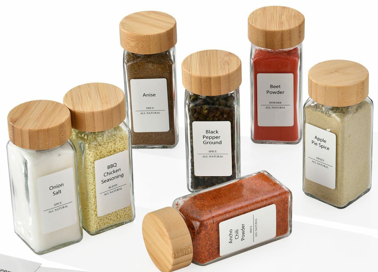 8PCS SET GLASS STORAGE JARS