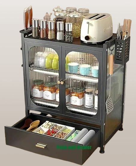 Minimalist Kitchen Countertop dish rack with Drawers