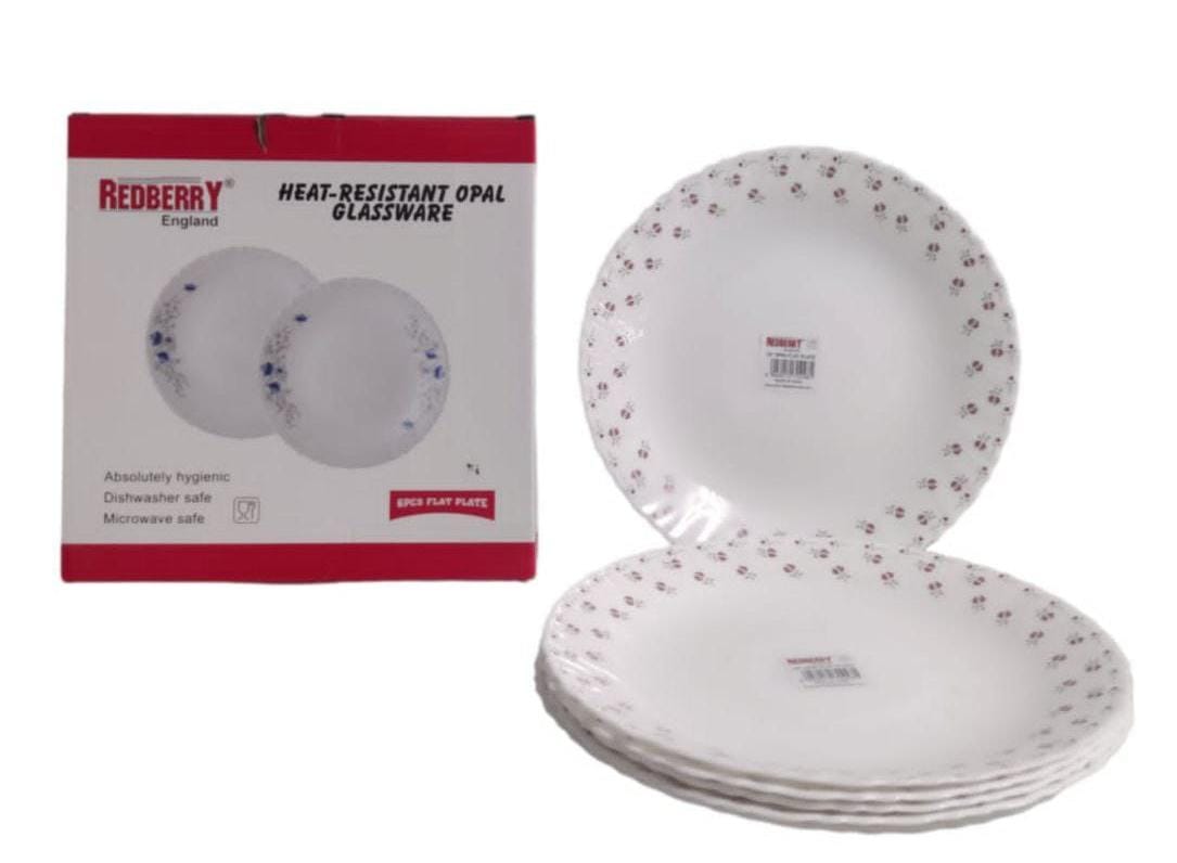 REDBERRY Premium Opalware 10-Inch Spin Flat Plate