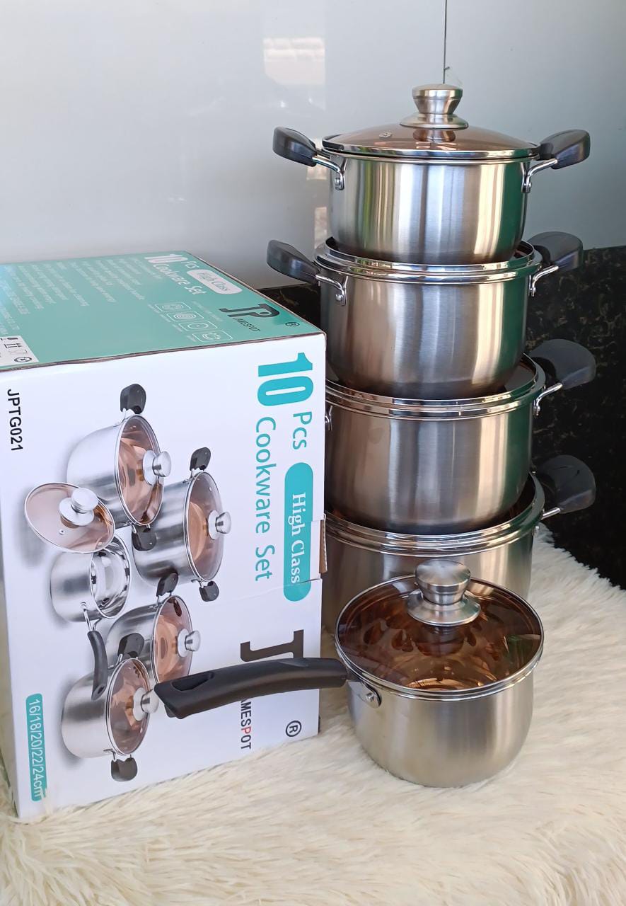 JP 10pcs Stainless Cookware Set