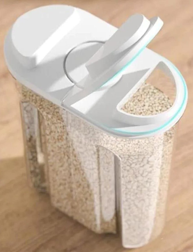 Cereal Storage Container with Airtight Lids and 2 Compartments
