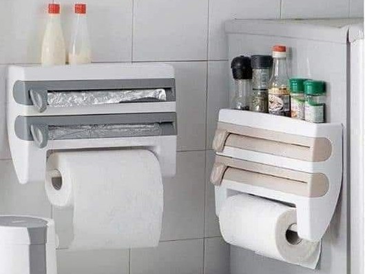 Tripple paper dispenser with top shelf