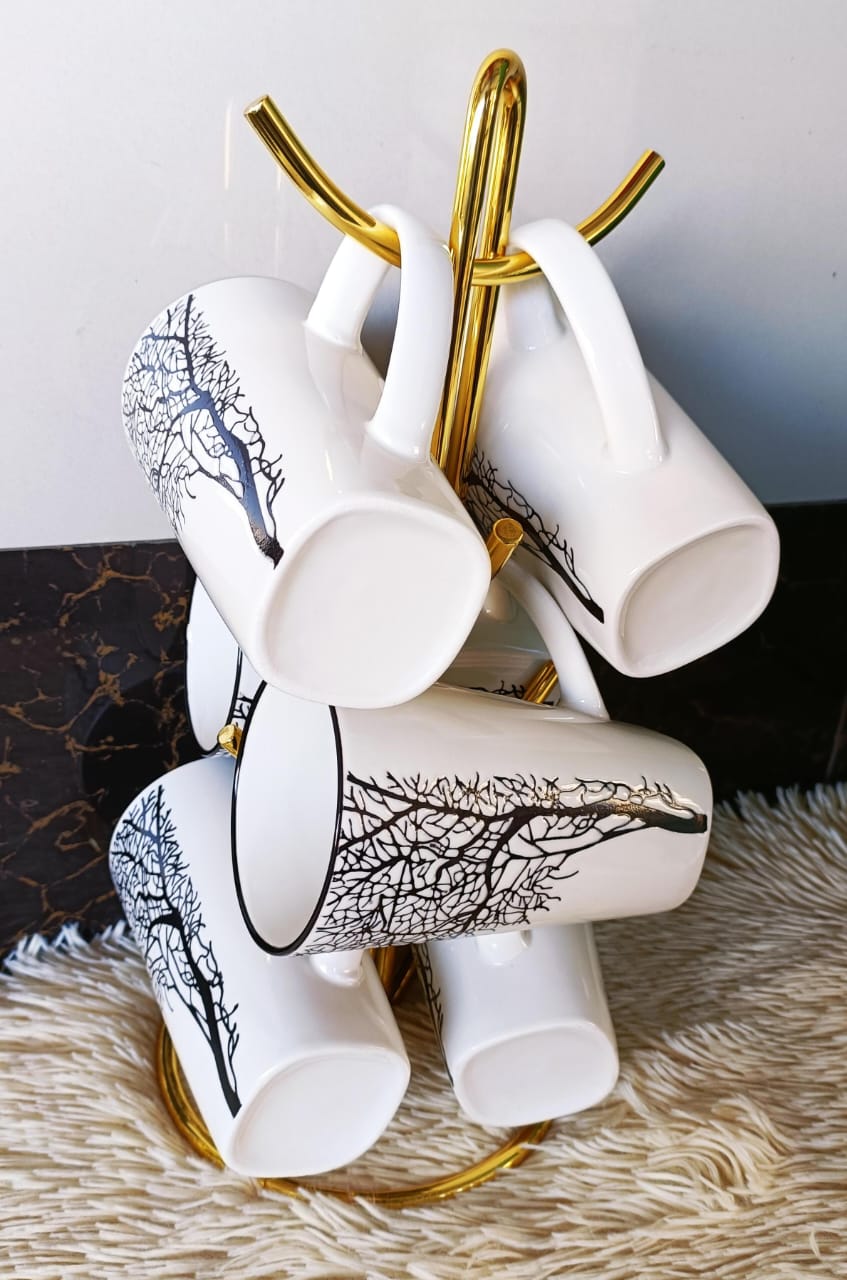 White Tree cups/Mugs 6pcs