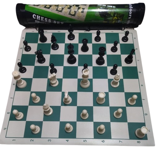 Portable Roll-Up Chess Set with Board & Pieces