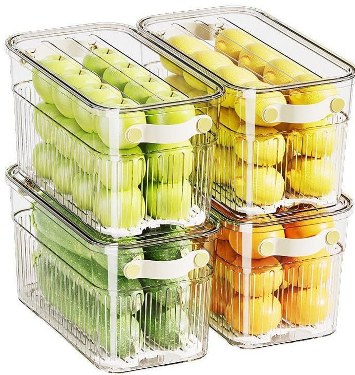 Stackable acrylic fridge containers