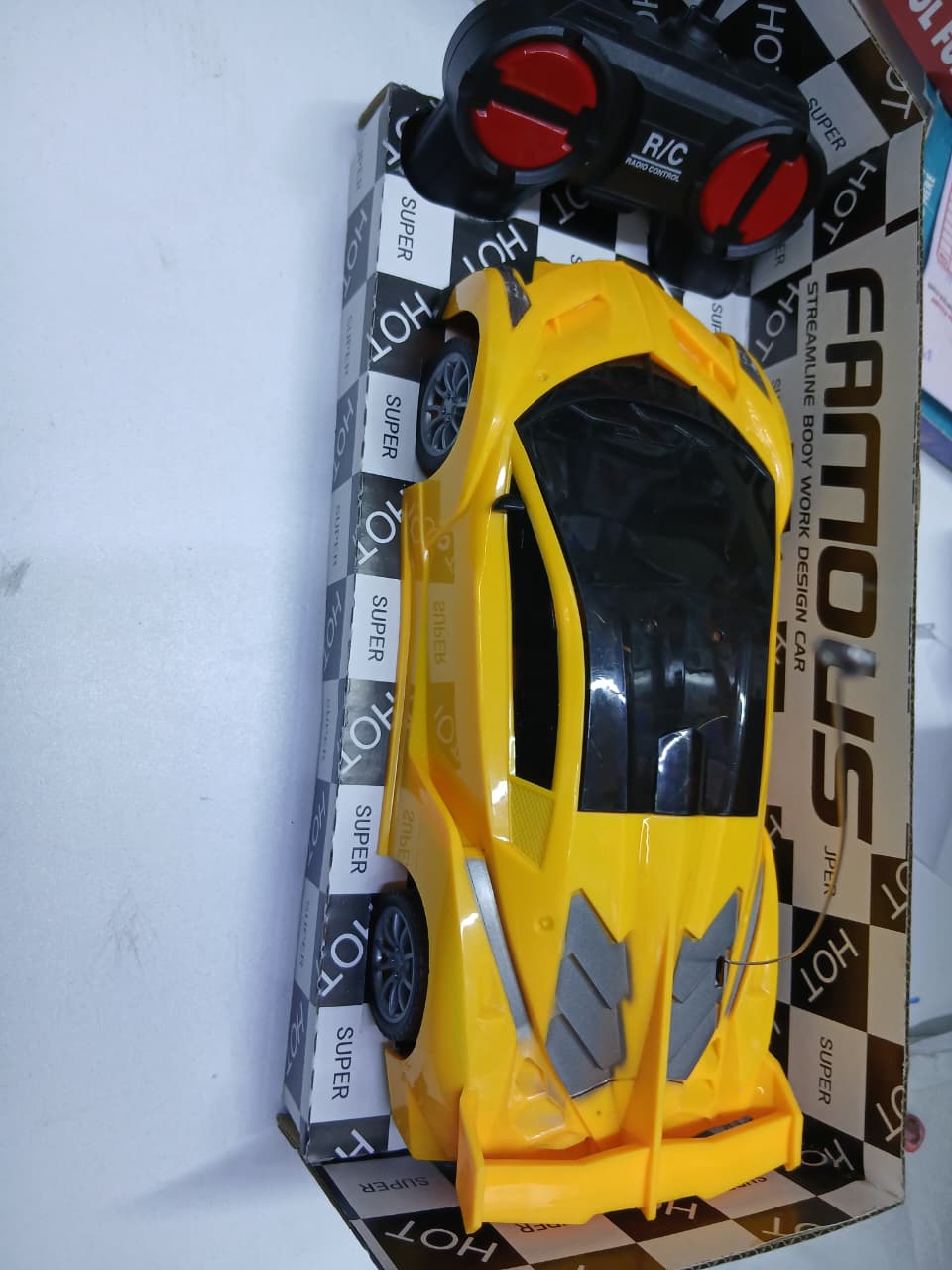 RC Car Yellow Remote Control – Uses Batteries