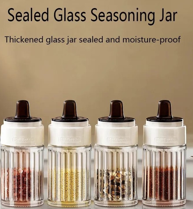 Stripped seasoning Glass jars