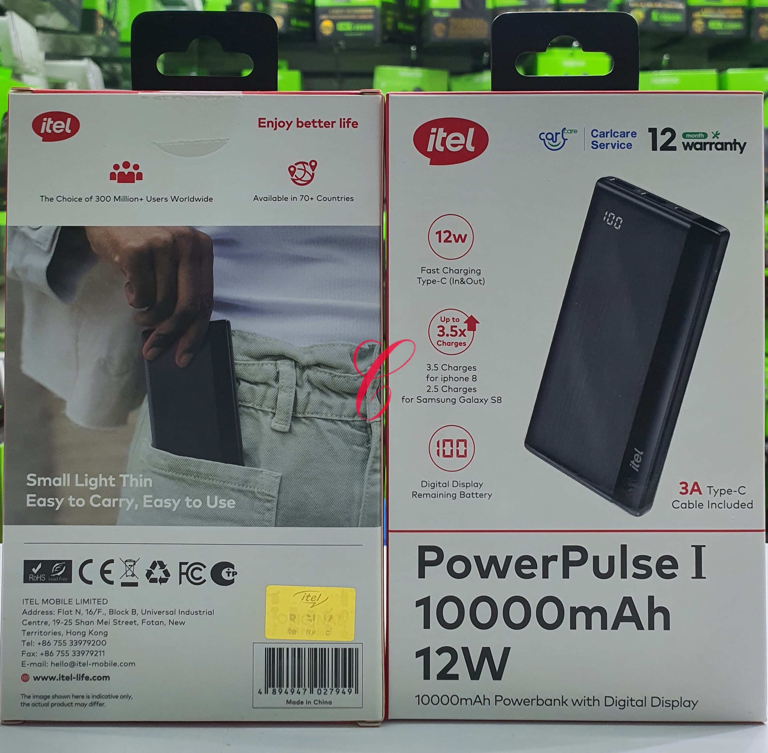 Itel  10000mAh power bank with digital display