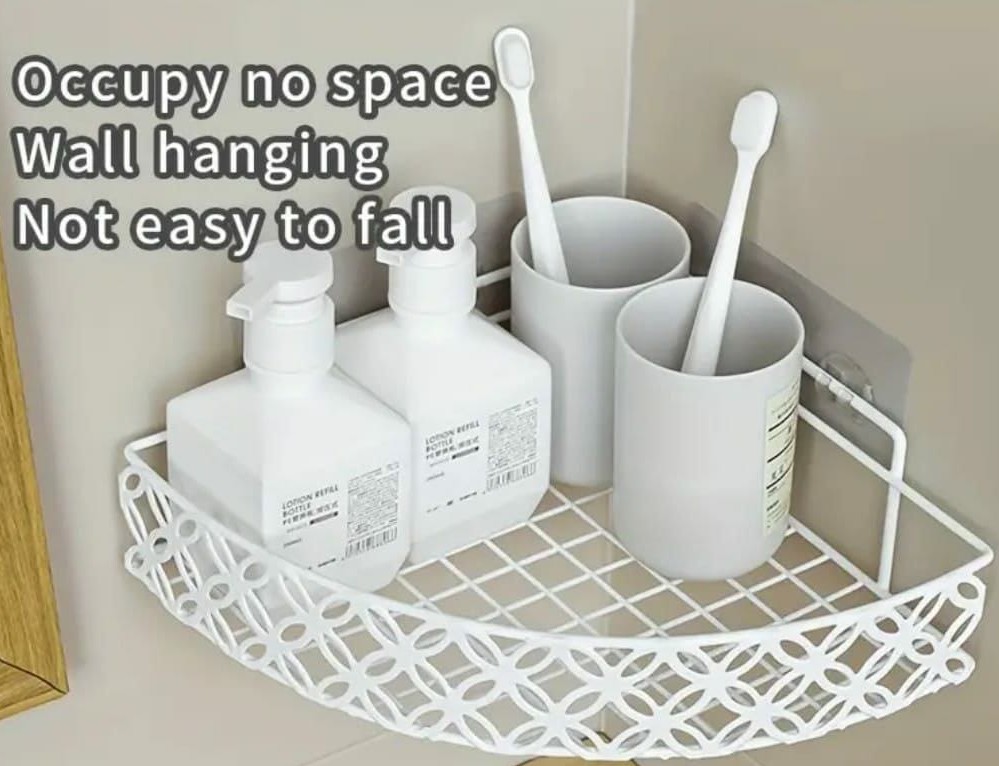 Heavy duty corner Self-Adhesive bathroom rack
