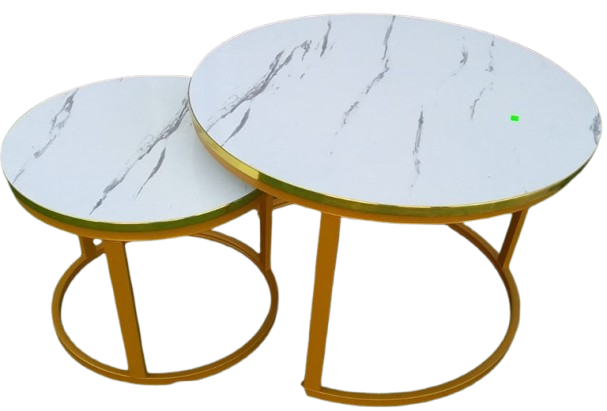 WHITE Nesting Coffee Table Marble Effect