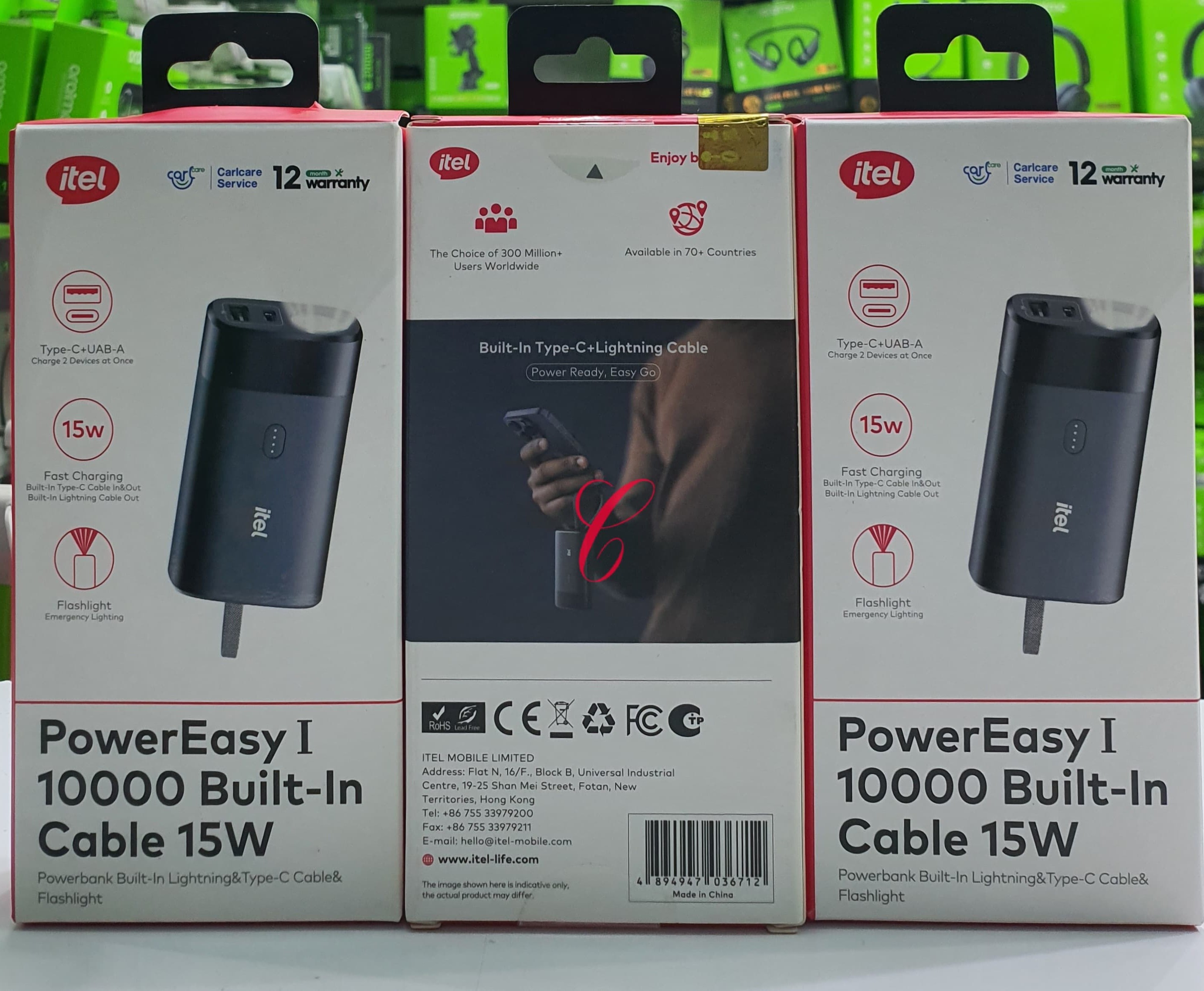 Itel 10000mAh power bank  Type C cable