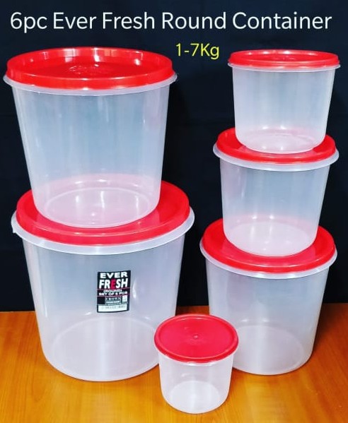 6pc Ever Fresh Round Containers | 7kg Storage | Kenya