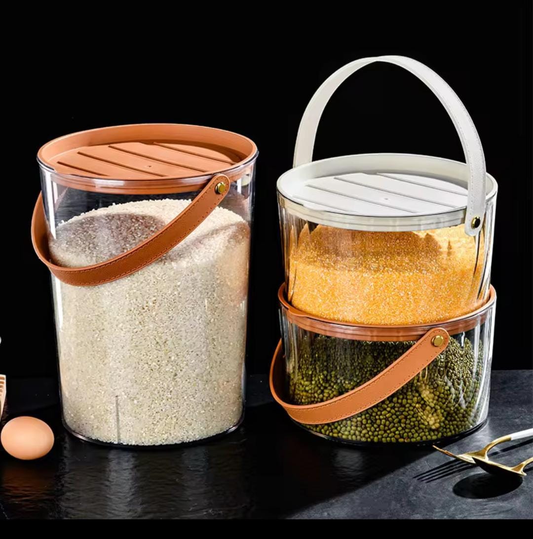 multifunctional storage bucket  with leather handle