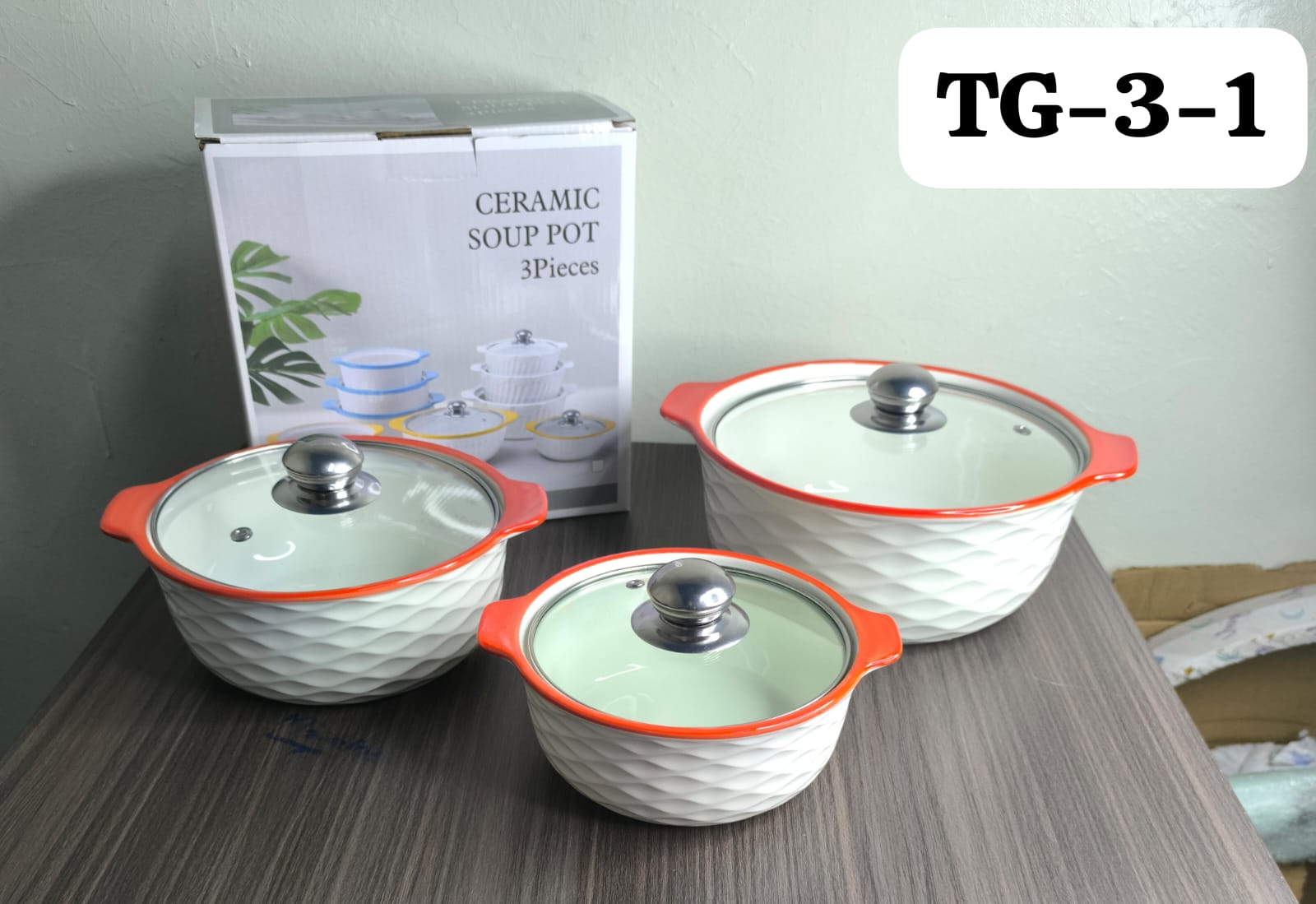 3Pc Ceramic Serving Bowls