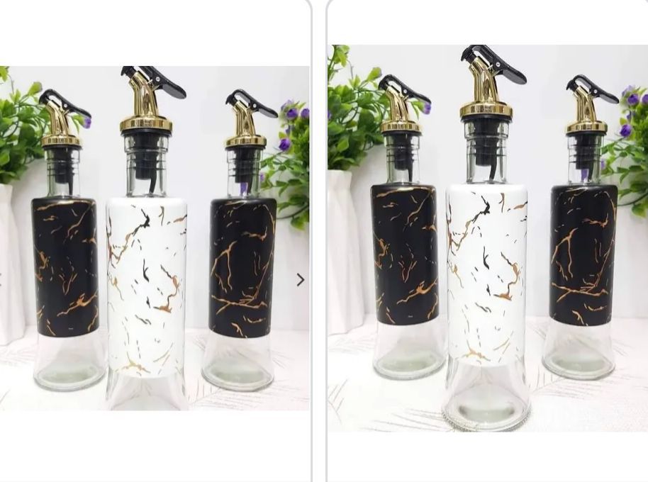Marble Design Oil & Vinegar Dispenser Bottle 500ml – Black or White