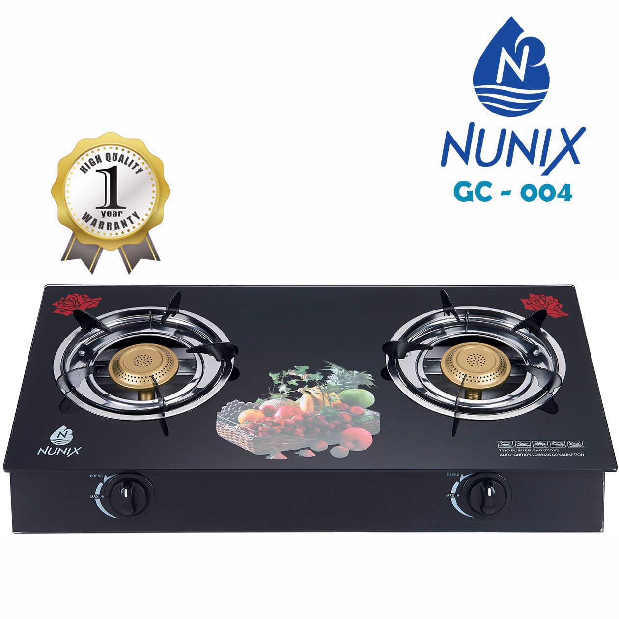 Nunix GC-004 two-burner gas stove